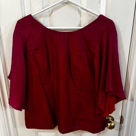 vintage shifting fabric blouse with bows on the back- duo chrome - Picture 2 of 12